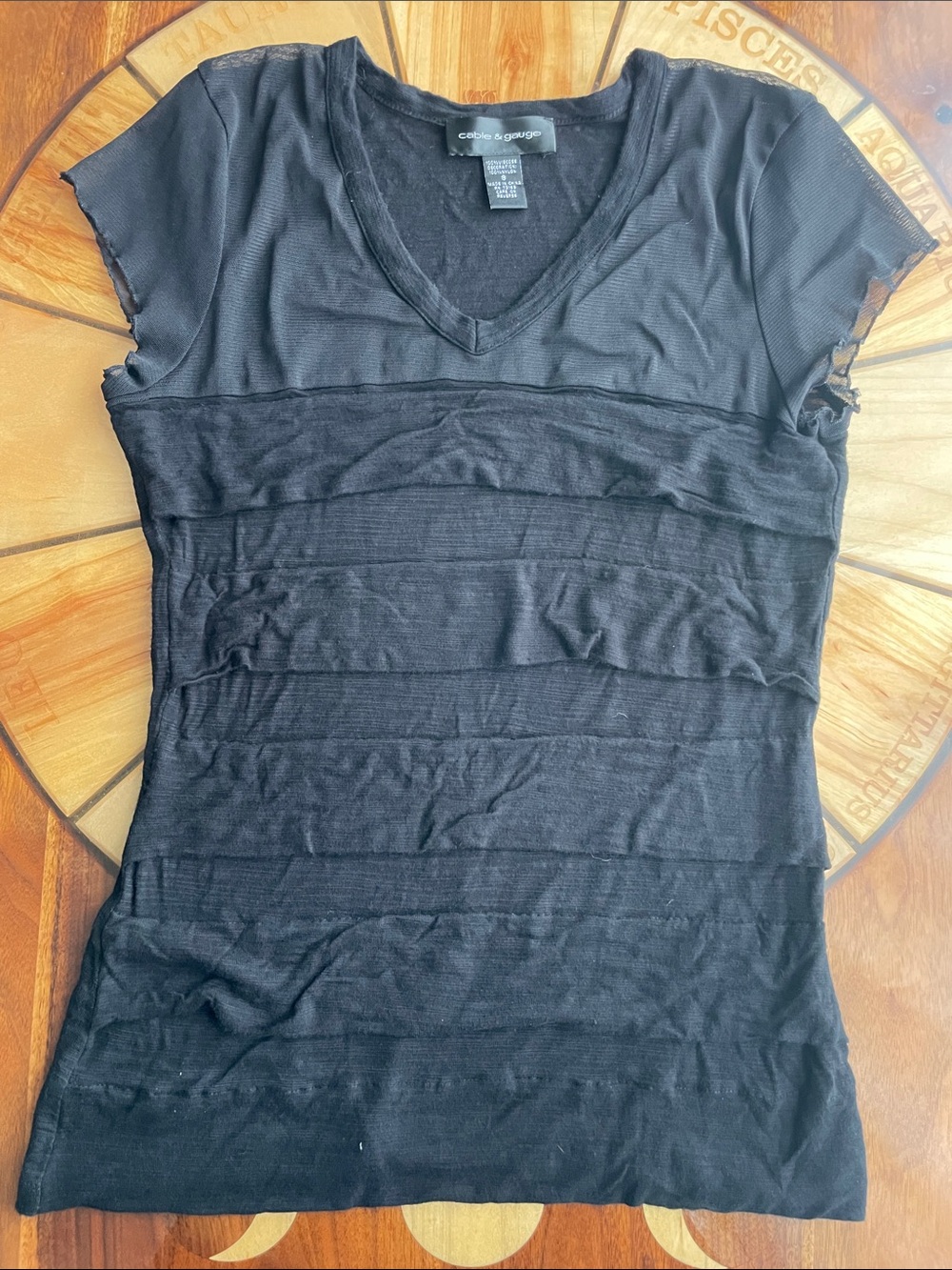 Y2K Short Sleeve Mesh Heathered Texture Tee Shirt Blouse